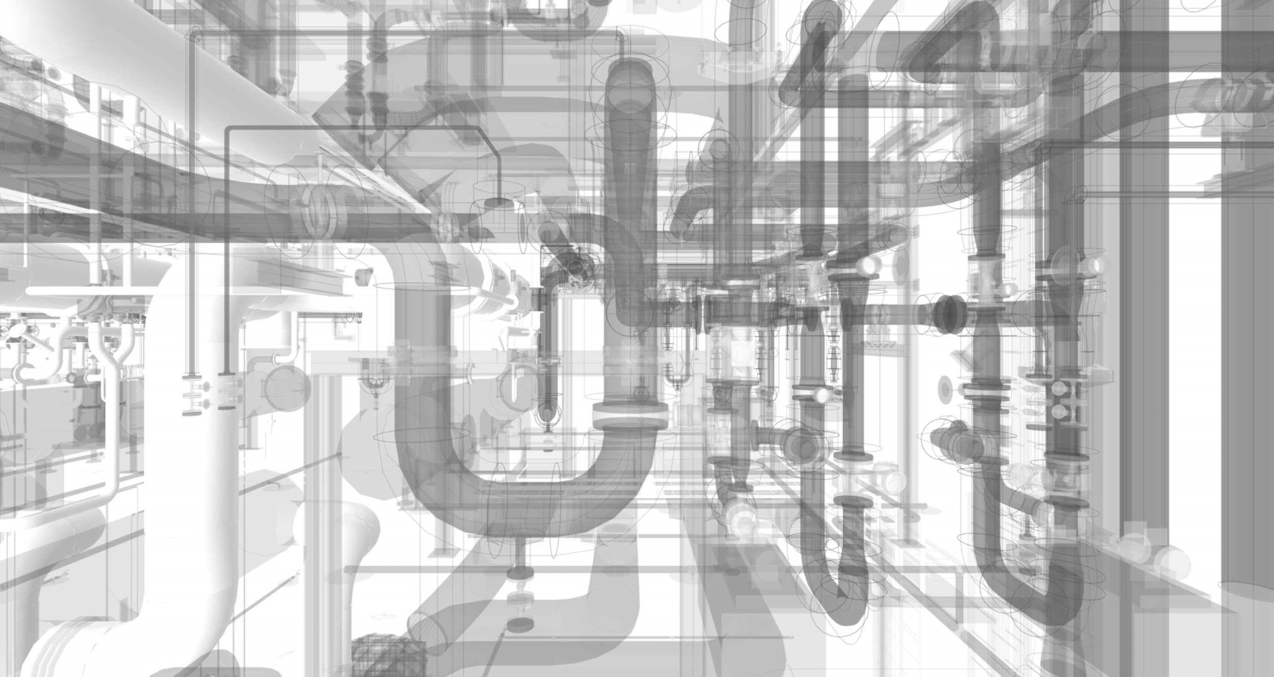 3D-Planungsmodell einer Rohrleitungsanlage als Drahtgitter