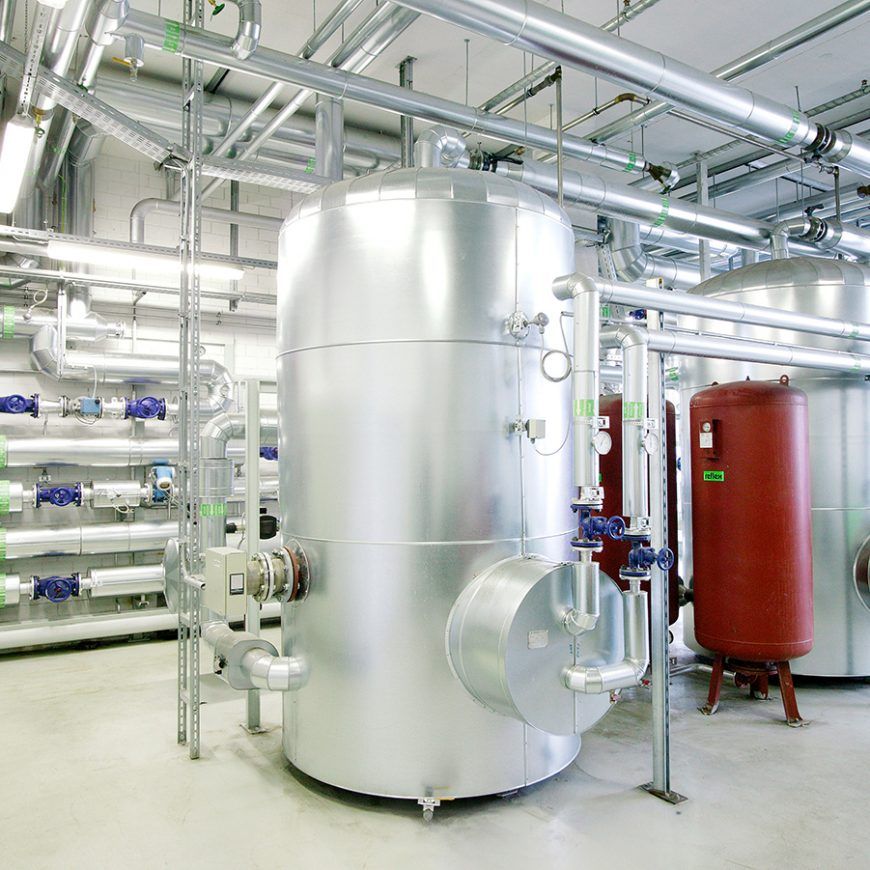 Gedämmter Speicher in einem Technikraum